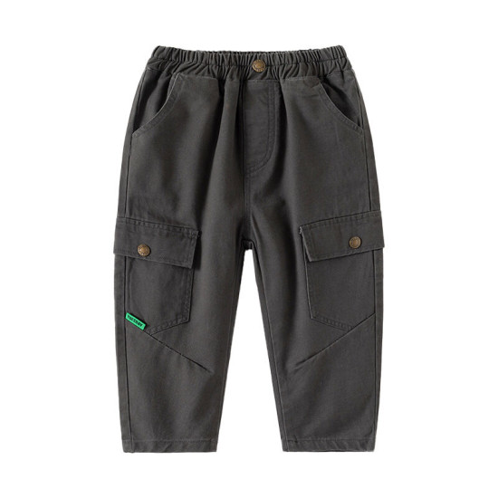 18M-6Y Toddler Boys Solid Color Casual Cargo Pants  Boys Clothing   