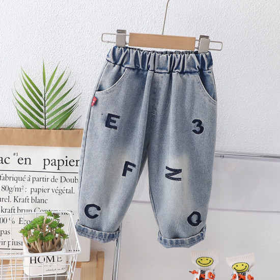 12M-5Y Toddler Boys Embroidered Letter Jeans  Boys Clothing   