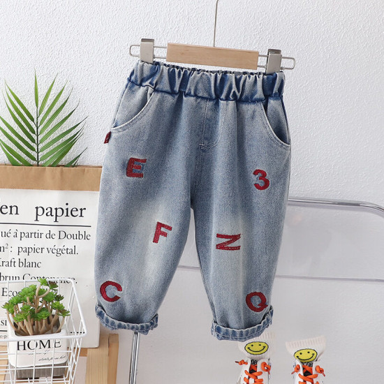 12M-5Y Toddler Boys Embroidered Letter Jeans  Boys Clothing   