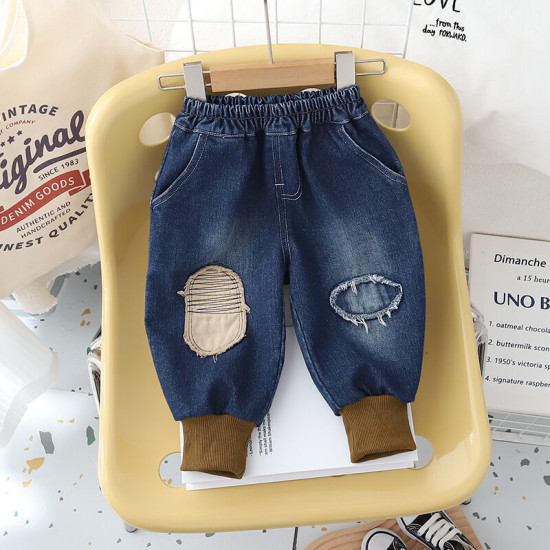 12M-5Y Toddler Boys Fake Ripped Jeans  Boys Clothing   