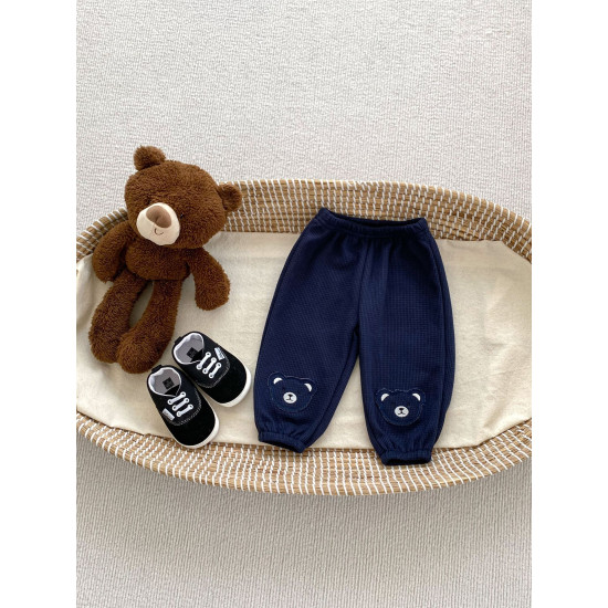 9M-5Y Toddler Boys Smiley Embroidered Waffle Track Pants  Boys Boutique Clothing   