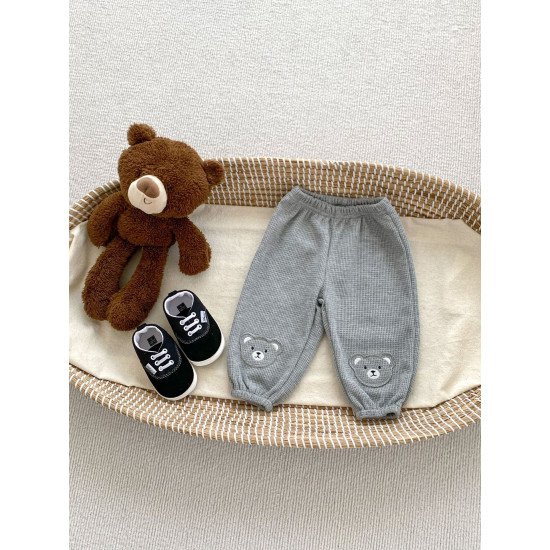 9M-5Y Toddler Boys Smiley Embroidered Waffle Track Pants  Boys Boutique Clothing   