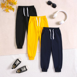18M-6Y Toddler Boys Combination 3-Piece Set Drawstring Solid Sweatpants  Boys Clothing   