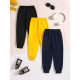 18M-6Y Toddler Boys Combination 3-Piece Set Drawstring Solid Sweatpants  Boys Clothing   