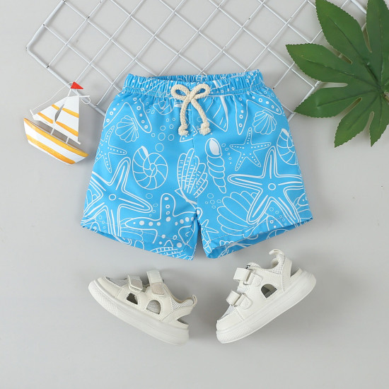9M-4Y Toddler Boys Starfish Print Beach Shorts  Boys Clothing   