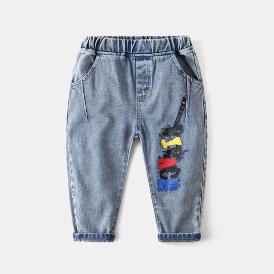 18M-6Y Toddler Boys Cartoon Print Jeans  Boys Boutique Clothing   