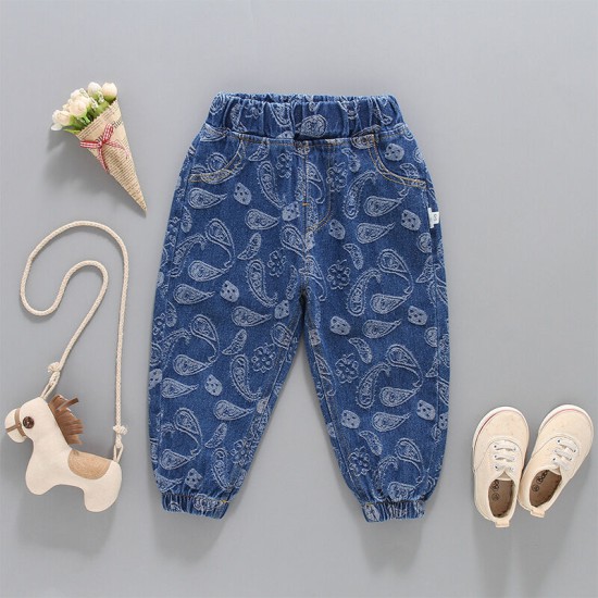 Kids Embroidered Stretch Denim Jeans  Toddler Boutique Clothing   