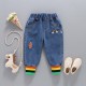 Kids Embroidered Stretch Denim Jeans  Toddler Boutique Clothing   