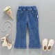 Kids Embroidered Stretch Denim Jeans  Toddler Boutique Clothing   