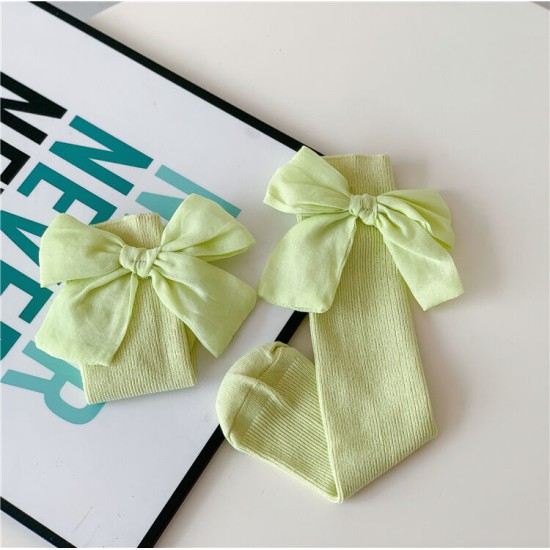 Children's Socks  Kids Girls Solid Color Bow Tube Socks Accessories Vendors   