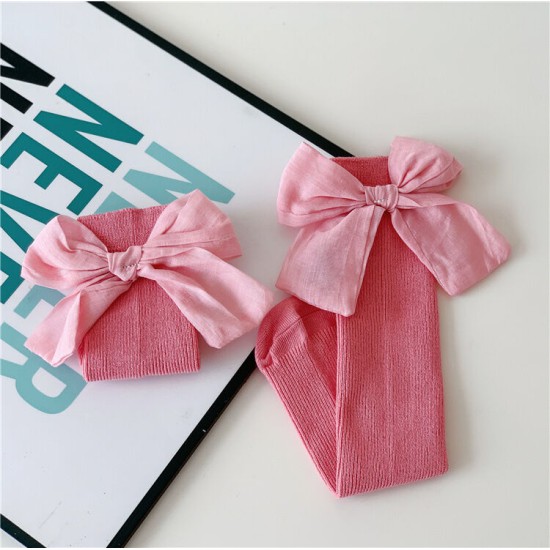 Children's Socks  Kids Girls Solid Color Bow Tube Socks Accessories Vendors   