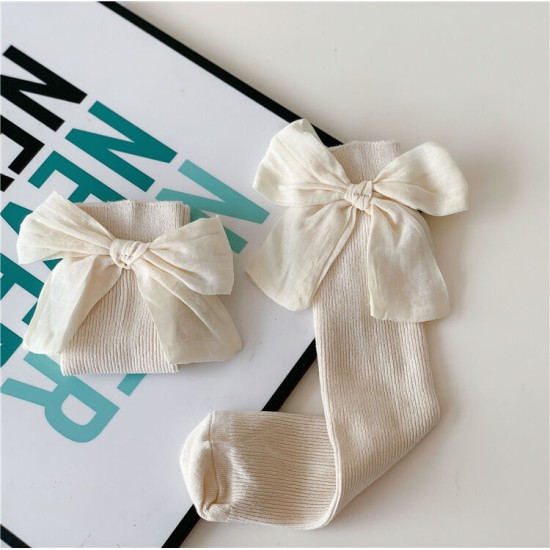 Children's Socks  Kids Girls Solid Color Bow Tube Socks Accessories Vendors   