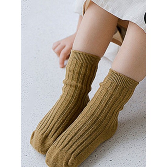 Solid Color Kid Knit Socks 210615624  