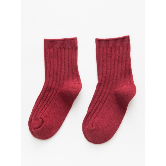 Solid Color Kid Knit Socks 210615624  