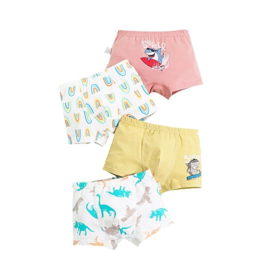4-Pack Boy Cartoon Printed Boxer Briefs  