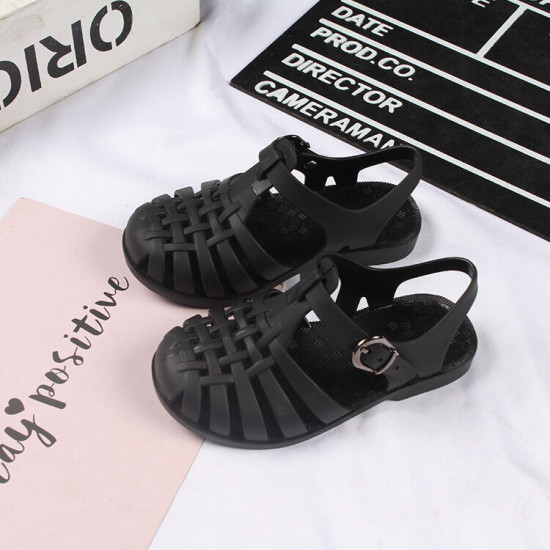 2-4Y Toddler Unisex Candy Color Sandals Breathable Hollow Out PVC Summer Shoes Trendy  Shoes   