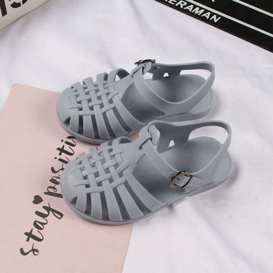 2-4Y Toddler Unisex Candy Color Sandals Breathable Hollow Out PVC Summer Shoes Trendy  Shoes   