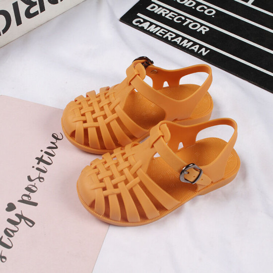 2-4Y Toddler Unisex Candy Color Sandals Breathable Hollow Out PVC Summer Shoes Trendy  Shoes   