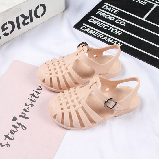 2-4Y Toddler Unisex Candy Color Sandals Breathable Hollow Out PVC Summer Shoes Trendy  Shoes   