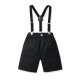 18M-7Y Toddler Boys Suit Sets Plaid Bowtie Shirts & Suspender Shorts  Boys Clothes   