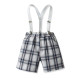18M-7Y Toddler Boys Sets Plaid Short-Sleeved Shirts & Suspender Shorts  Boys Clothes   
