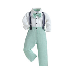 12M-6Y Toddler Boys Suit Sets Shirts And Suspender Pants  Boys Boutique Clothing   