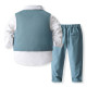 12M-5Y Toddler Boys Suit Sets Blue Shirts & Vest & Pants  Boys Clothing   