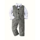 12M-6Y Toddler Boys Suit Sets Long-Sleeved Shirt & Plaid Vest & Trousers  Boys Clothing   