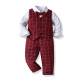 12M-6Y Toddler Boys Suit Sets Long-Sleeved Shirt & Plaid Vest & Trousers  Boys Clothing   