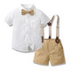 9M-9Y Kids Boys Party Suit Sets Bowtie Shirts And Suspender Shorts  Boys Clothing   