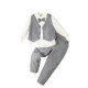 18M-6Y Toddler Boys Suit Sets Gray Vest & Shirts & Pants & Hats  Boys Boutique Clothing   