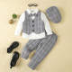 18M-6Y Toddler Boys 4pcs Plaid Vest & Shirts & Pants & Hats  Boys Boutique Clothing   