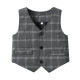 9M-6Y Toddler Boys Gray Plaid Vest Gentleman Three Piece Suit  Boys Clothing   