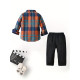 18M-6Y Toddler Boys Plaid Shirt And Trousers Two-Piece Sets  Boys Clothing   
