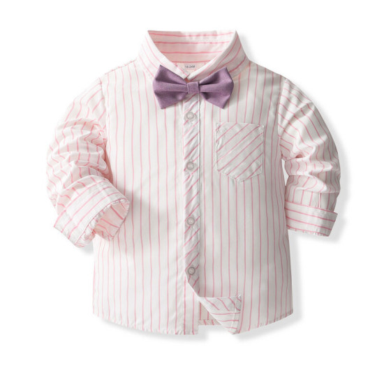 12M-5Y Toddler Boys Birthday Sets Bowtie Striped Shirts And Panst  Boys Clothing   