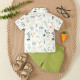 9M-5Y Toddler Boys Easter Bunny Print Gentleman's Shirt Set  Boys Clothes   