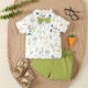 9M-5Y Toddler Boys Easter Bunny Print Gentleman's Shirt Set  Boys Clothes   