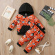 18M-6Y Toddler Boys Halloween Skull Hooded Sweatshirt And Pants Two-Piece Set  Boys Clothes   