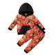 18M-6Y Toddler Boys Halloween Skull Hooded Sweatshirt And Pants Two-Piece Set  Boys Clothes   
