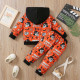 18M-6Y Toddler Boys Halloween Skull Hooded Sweatshirt And Pants Two-Piece Set  Boys Clothes   