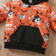 18M-6Y Toddler Boys Halloween Skull Hooded Sweatshirt And Pants Two-Piece Set  Boys Clothes   