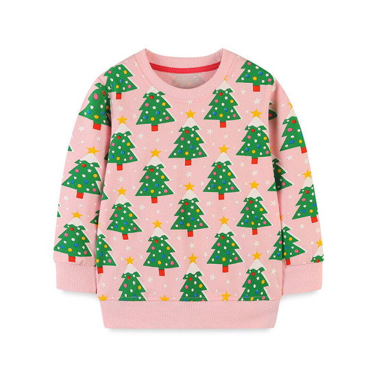 18M-7Y Toddler Christmas Tree Print Long Sleeve Jumper  Toddler Boutique Clothing   