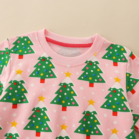 18M-7Y Toddler Christmas Tree Print Long Sleeve Jumper  Toddler Boutique Clothing   