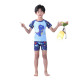 3-11Y Dinosaur Cartoon Print Colorblock Tops And Shorts Set Swimwear  Kids Boutique Clothing  