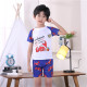 4-8Y Crab Cartoon Letter Print Colorblock Tops And Shorts Set Swimwear  Kids Boutique Clothing  