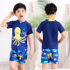 4-8Y Octopus Sea Animal Print Colorblock Tops And Short Set Swimsuit  Kids Boutique Clothing  
