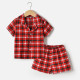9M-6Y Toddler Boys Pajamas Sets Lapel Plaid Short-Sleeved Shirts Shorts  Boys Clothing   