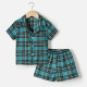 9M-6Y Toddler Boys Pajamas Sets Lapel Plaid Short-Sleeved Shirts Shorts  Boys Clothing   