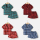 9M-6Y Toddler Boys Pajamas Sets Lapel Plaid Short-Sleeved Shirts Shorts  Boys Clothing   