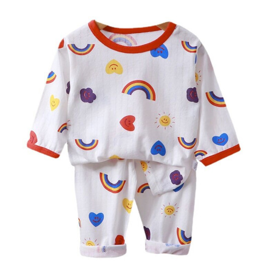 12M-9Y Kids Girls & Boy Intimates & Pajamas Sets Cartoon Print Long Sleeve Top And Pants Kids Clothes  Suppliers   